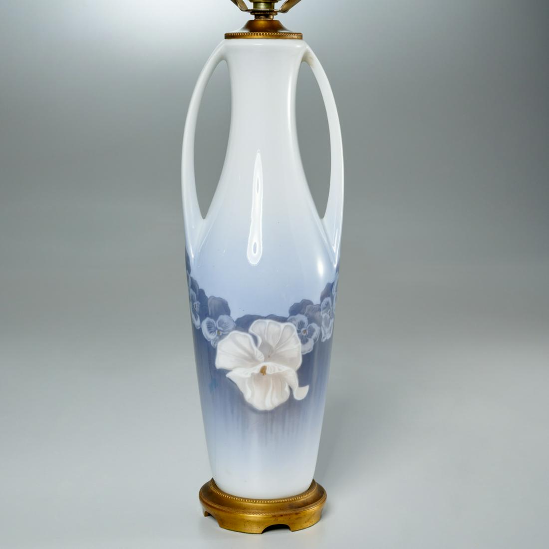 Royal Copenhagen bronze mounted porcelain lamp (1 of 5)