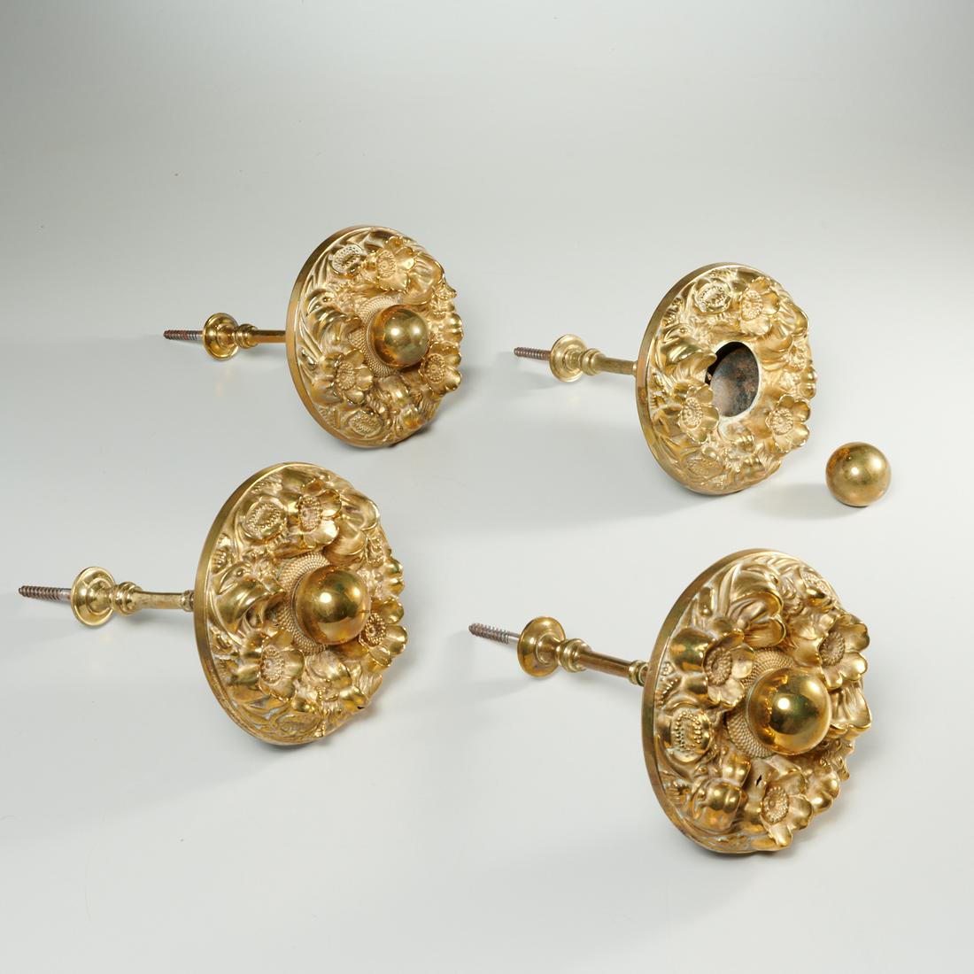 Set (4) American Classical brass curtain tie backs (1 of 5)