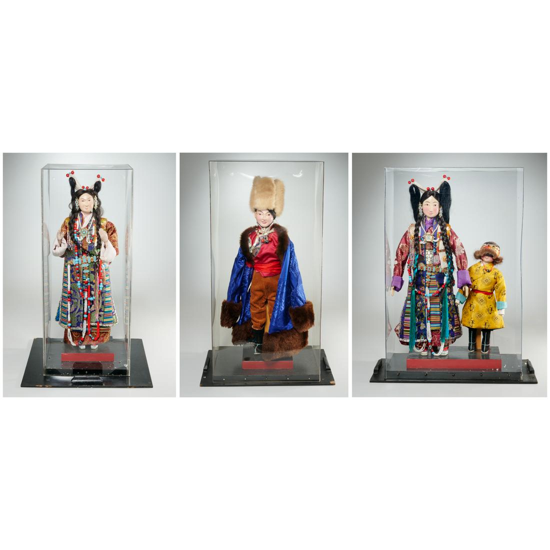 (3) large Tibetan costumed figures, ex-museum (1 of 12)