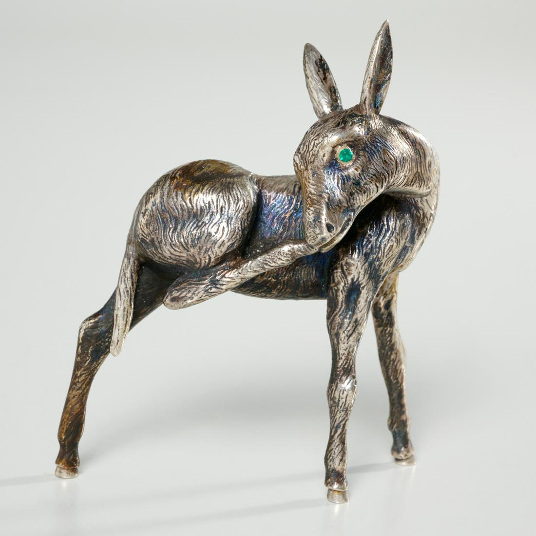 Continental .916 silver figure of a donkey (1 of 5)