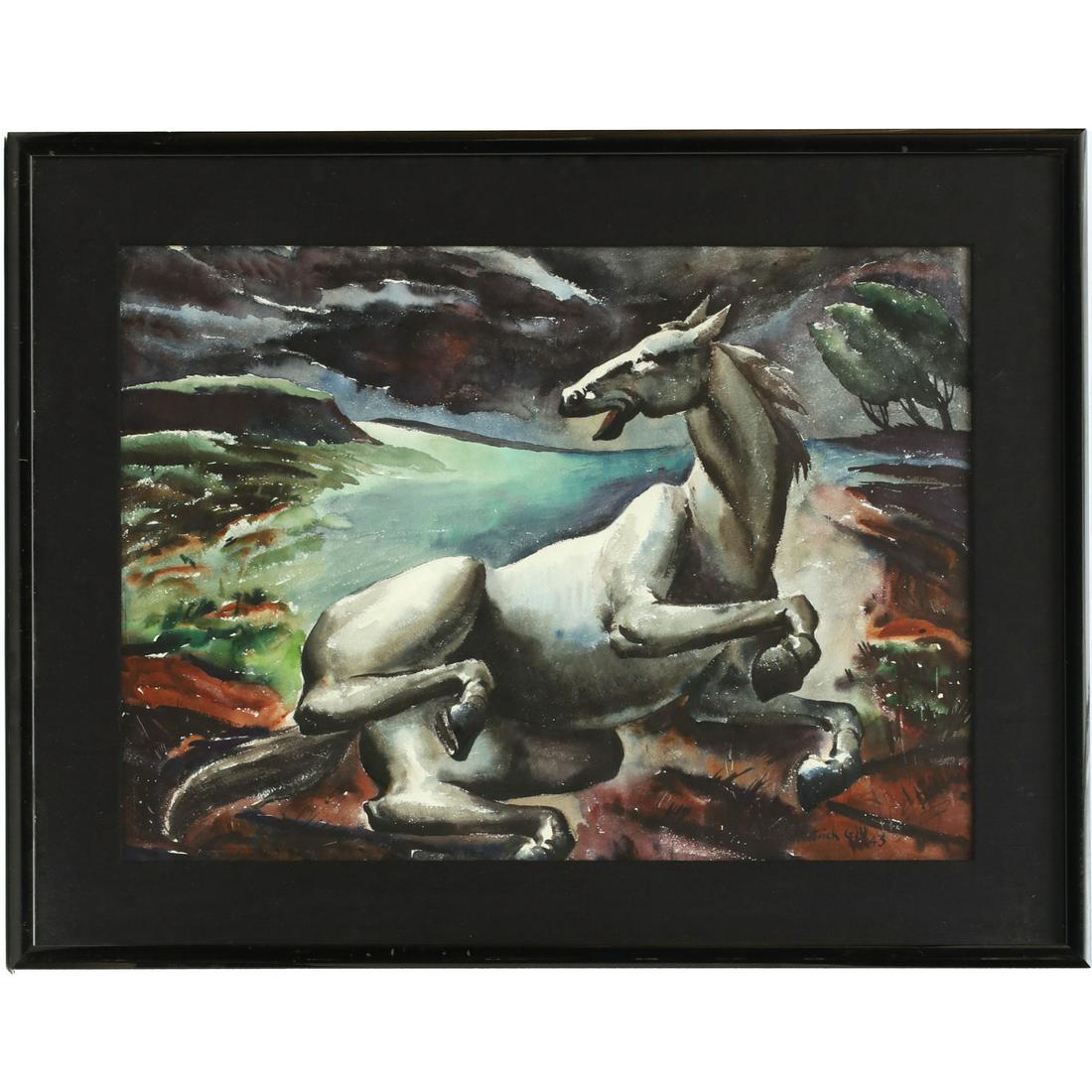 Frederick Gill, watercolor on paper (1 of 6)