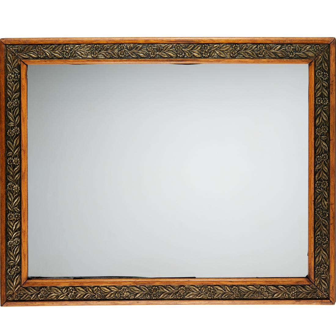Aesthetic Movement carved oak mirror (1 of 4)