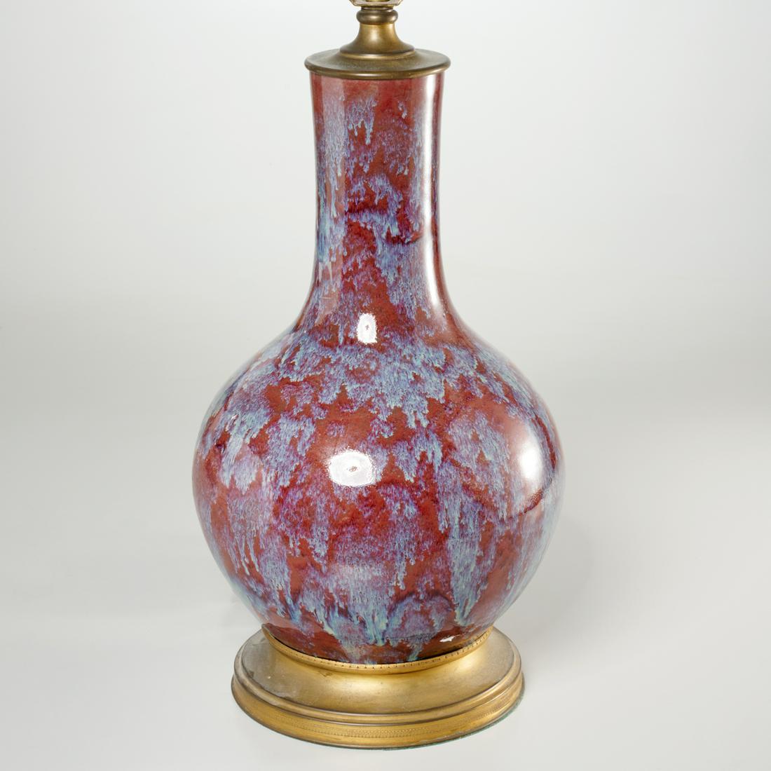 Nice Chinese flambe porcelain vase lamp (1 of 5)