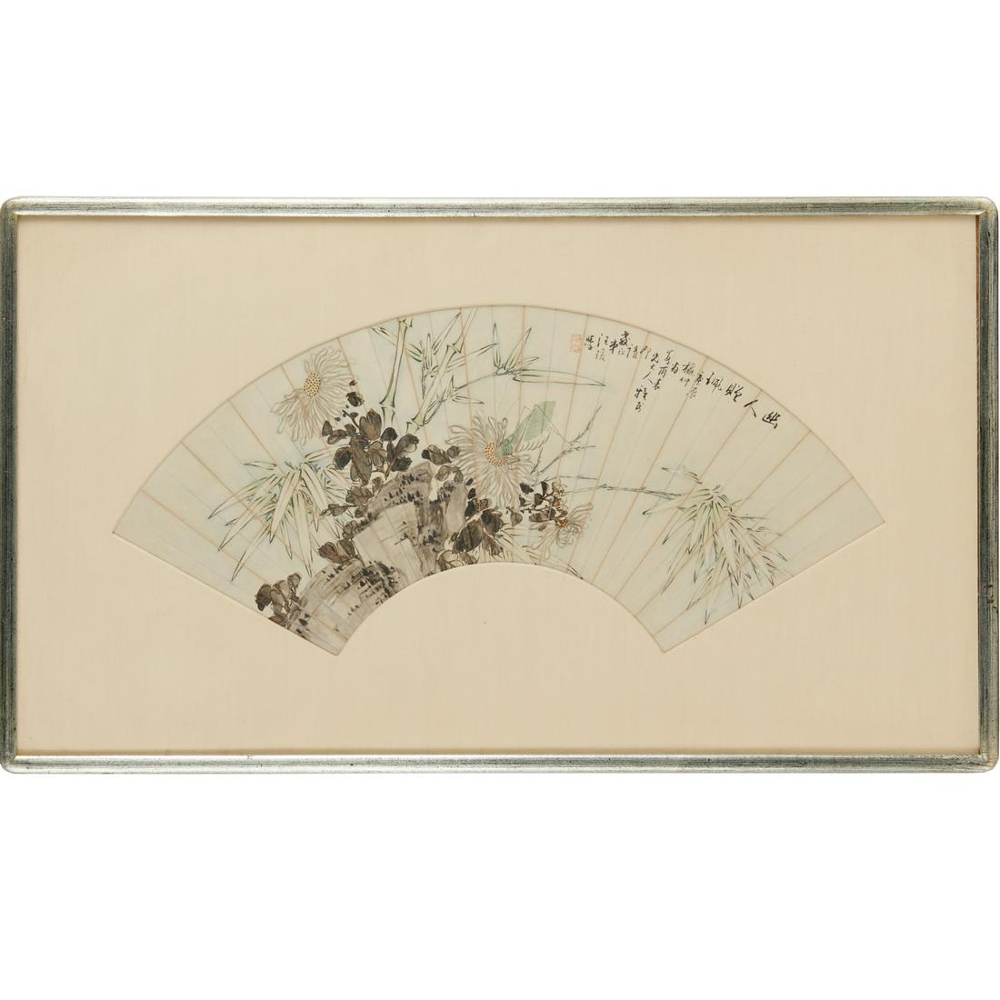 Mark of Wang Yuan, fan painting, c. 1880 (1 of 5)