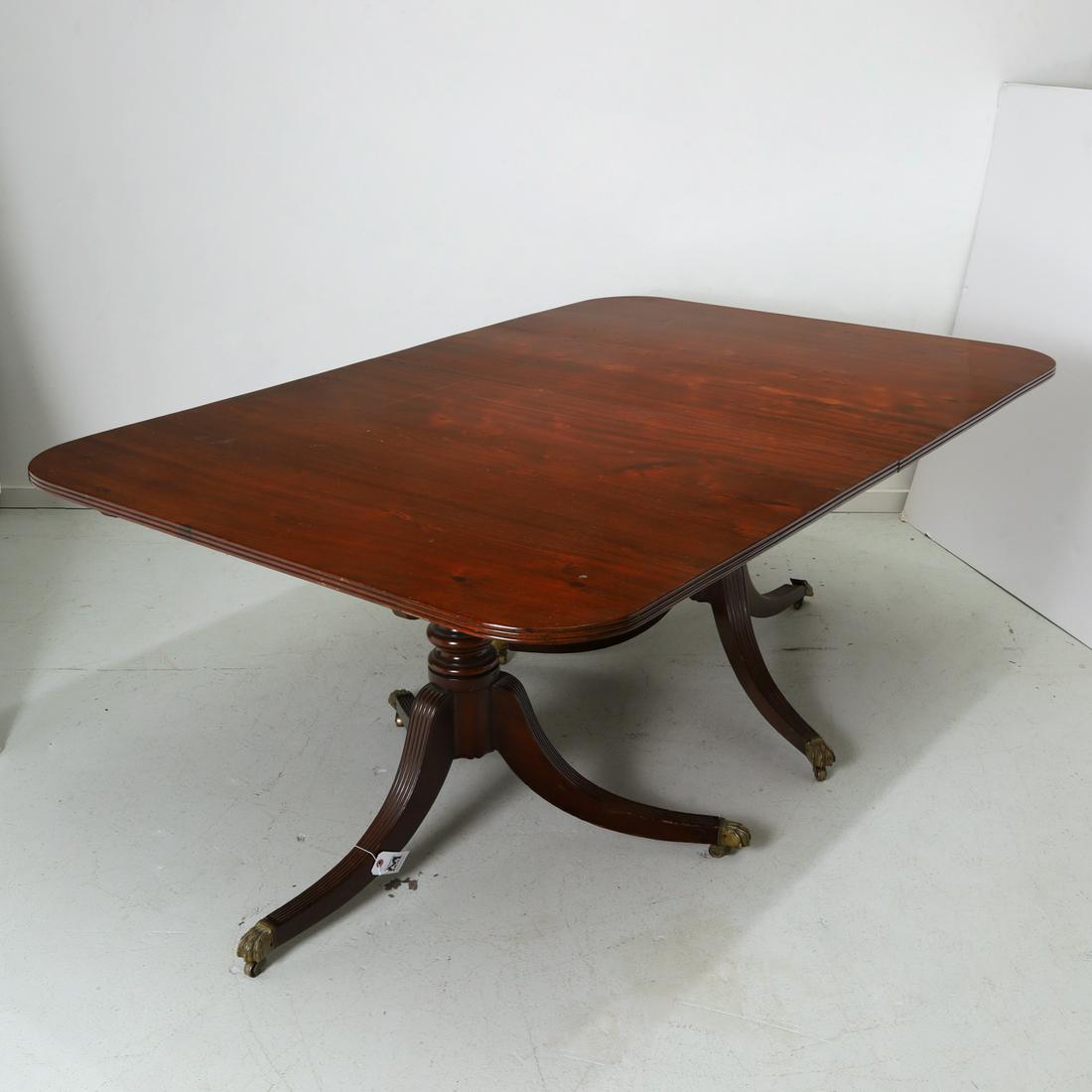 Regency style double pedestal dining table (1 of 9)