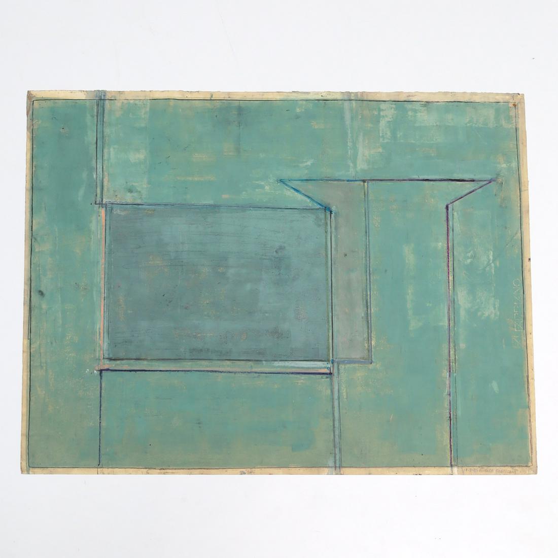 Italian Modern School, pastel on paper, 1987 (1 of 6)