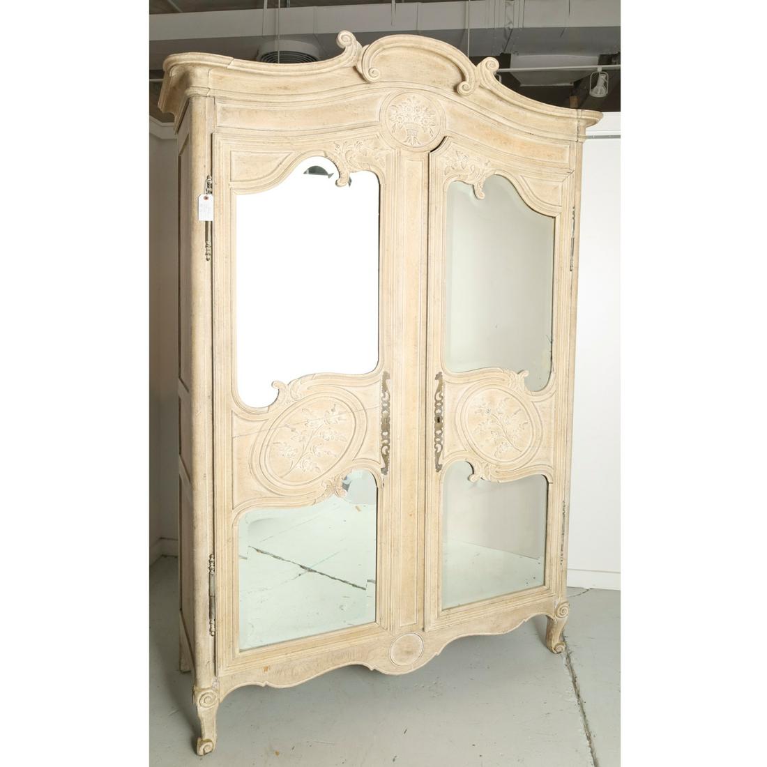 Nice French Provincial limed oak armoire (1 of 8)