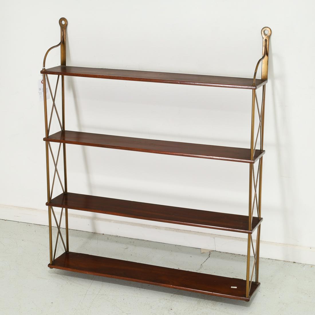 Directoire style mahogany, brass wall shelf (1 of 5)