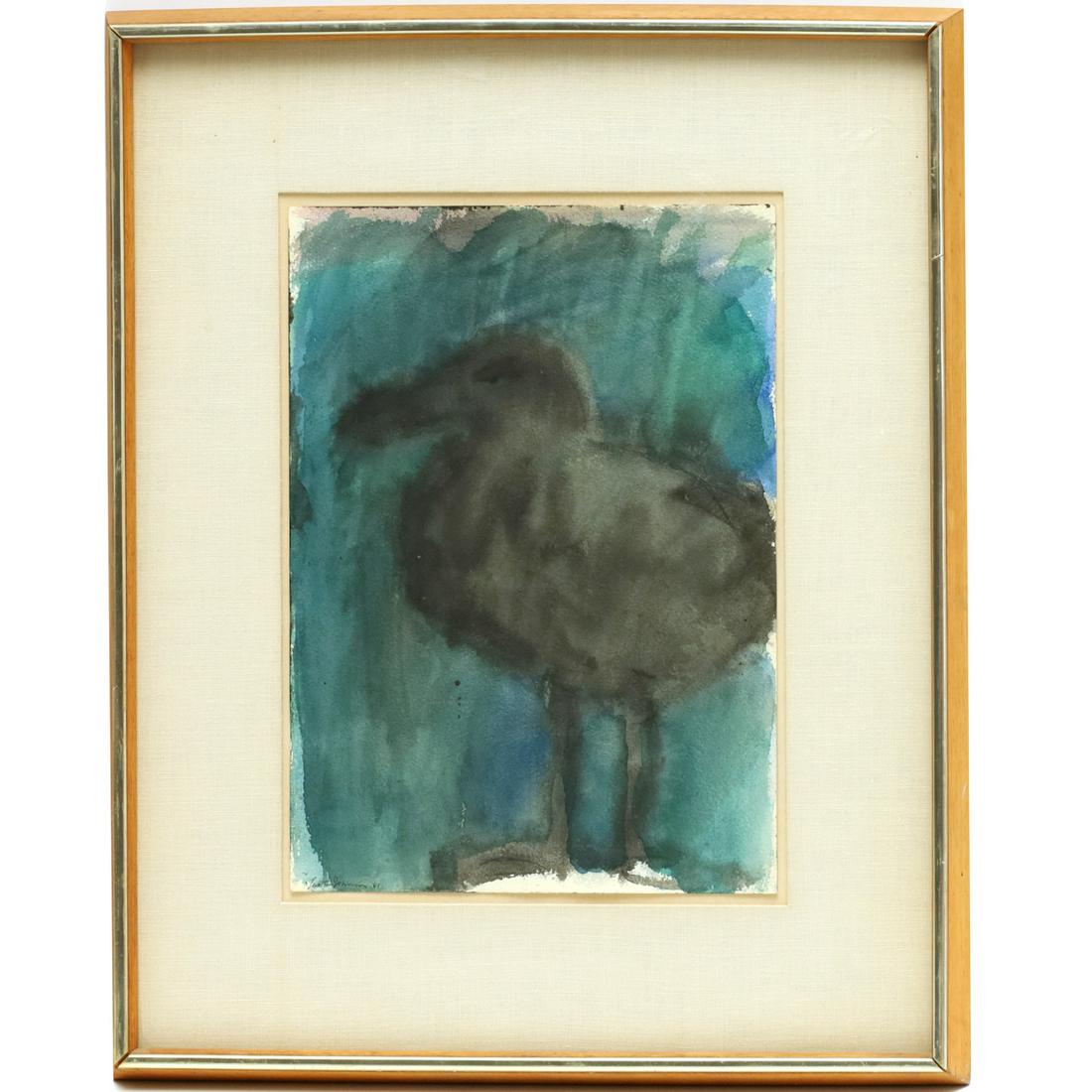 Lester Johnson, watercolor on paper, 1961 (1 of 8)