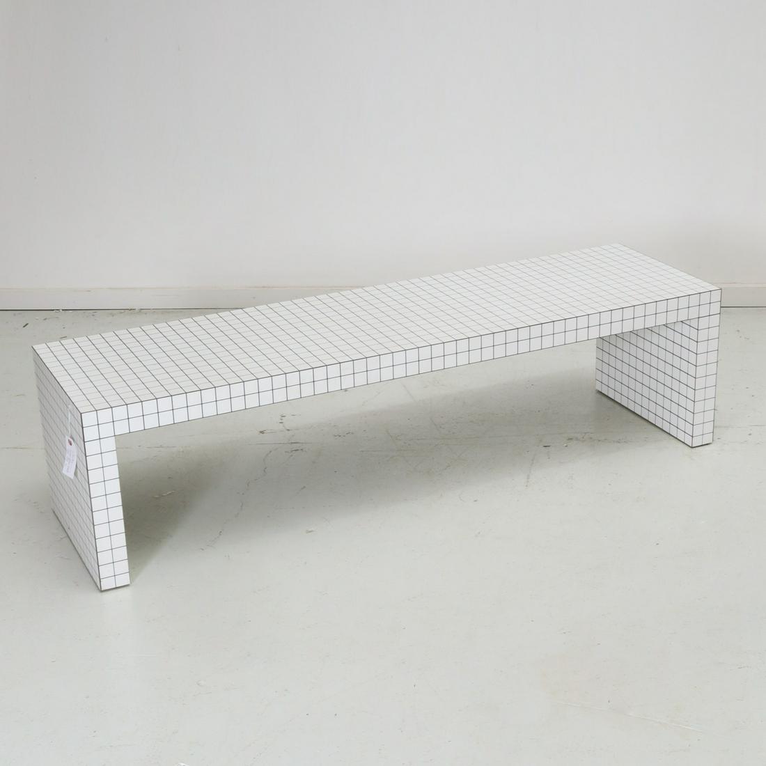 Modernist "graph paper" coffee table or bench (1 of 3)