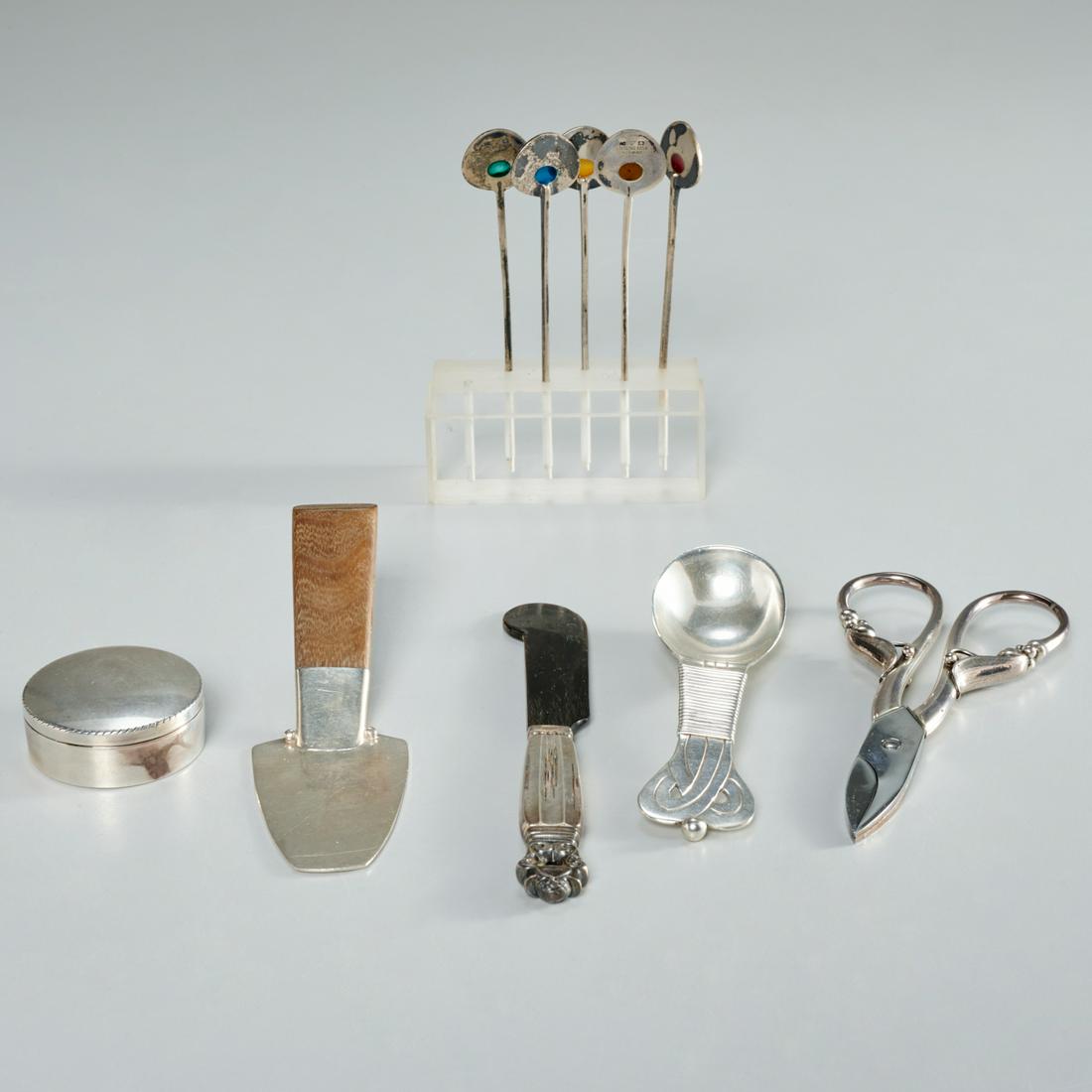 Nice Modernist sterling group, incl. Spratling (1 of 6)