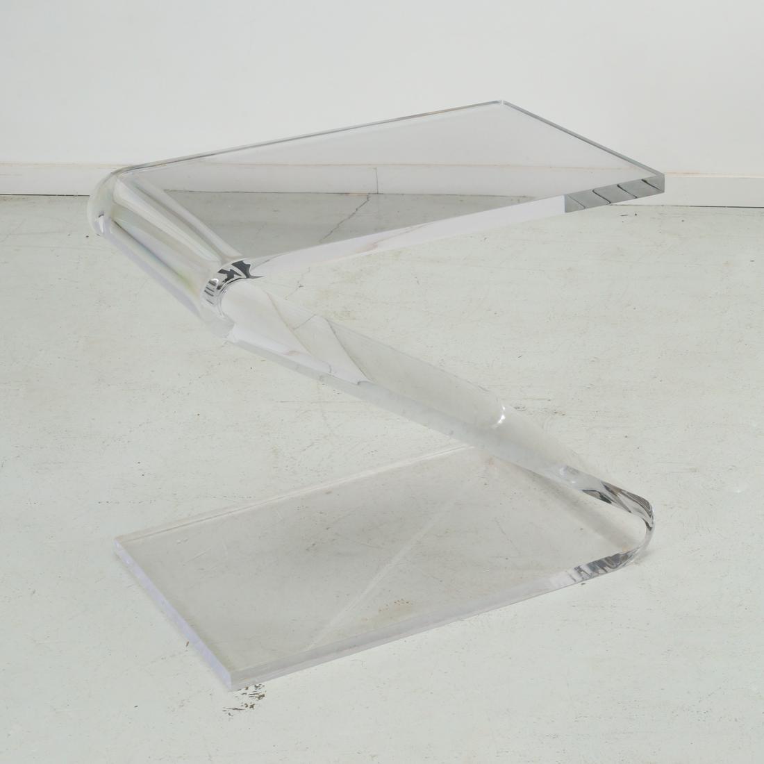 Modern lucite Z side table (1 of 4)