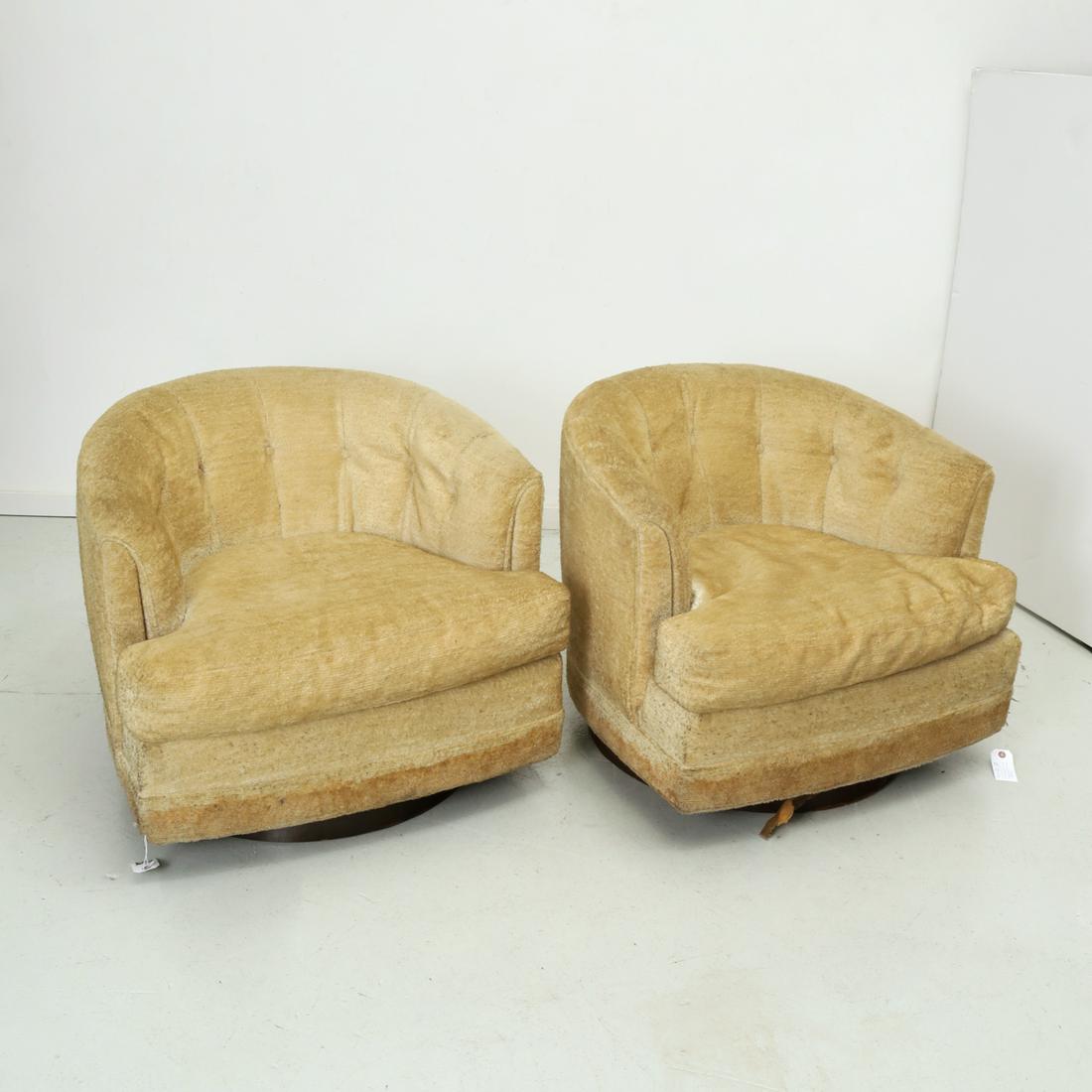 Milo Baughman, pair swivel lounge chairs (1 of 6)