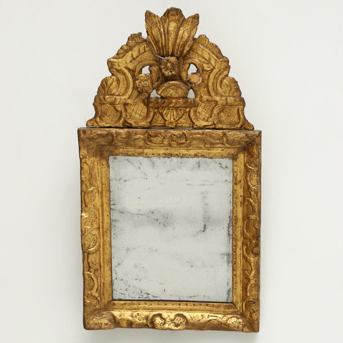 Antique Italian Baroque giltwood mirror (1 of 5)