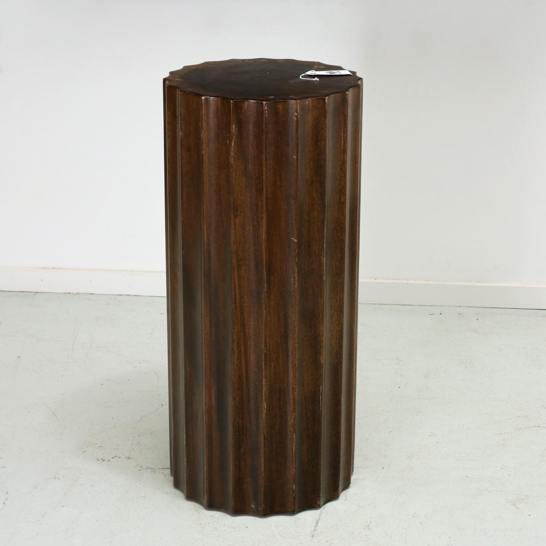 Dunbar, mahogany fluted column pedestal (1 of 6)