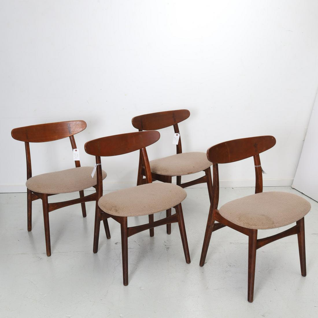 Hans Wegner, (4) model CH-30 teak side chairs (1 of 6)
