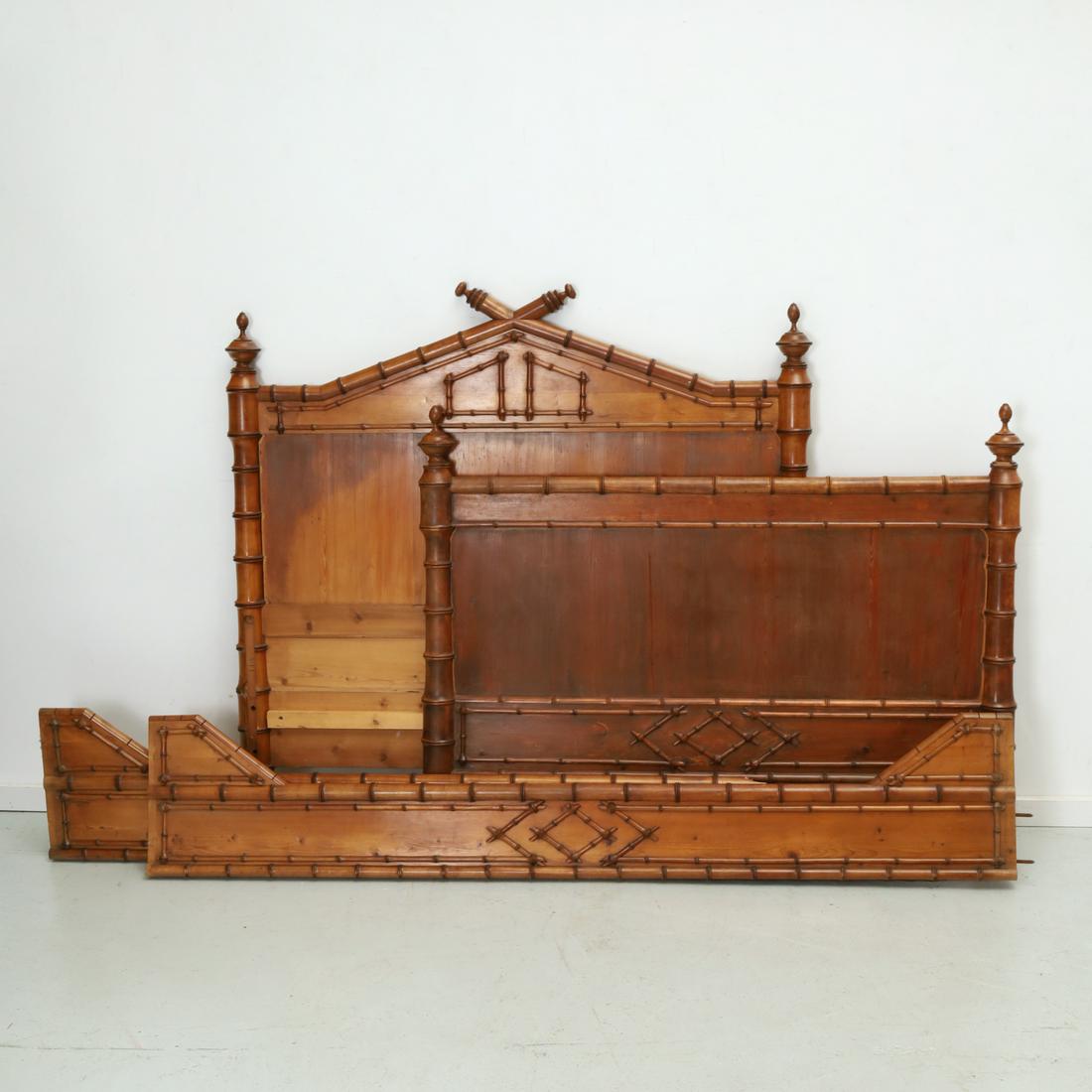 Aesthetic style faux bamboo bed frame (1 of 8)