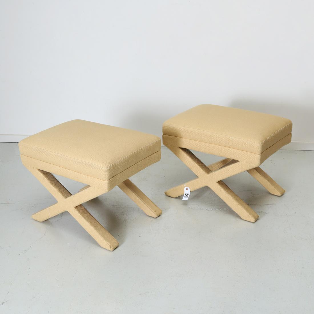 Pair Billy Baldwin style x-form benches (1 of 5)