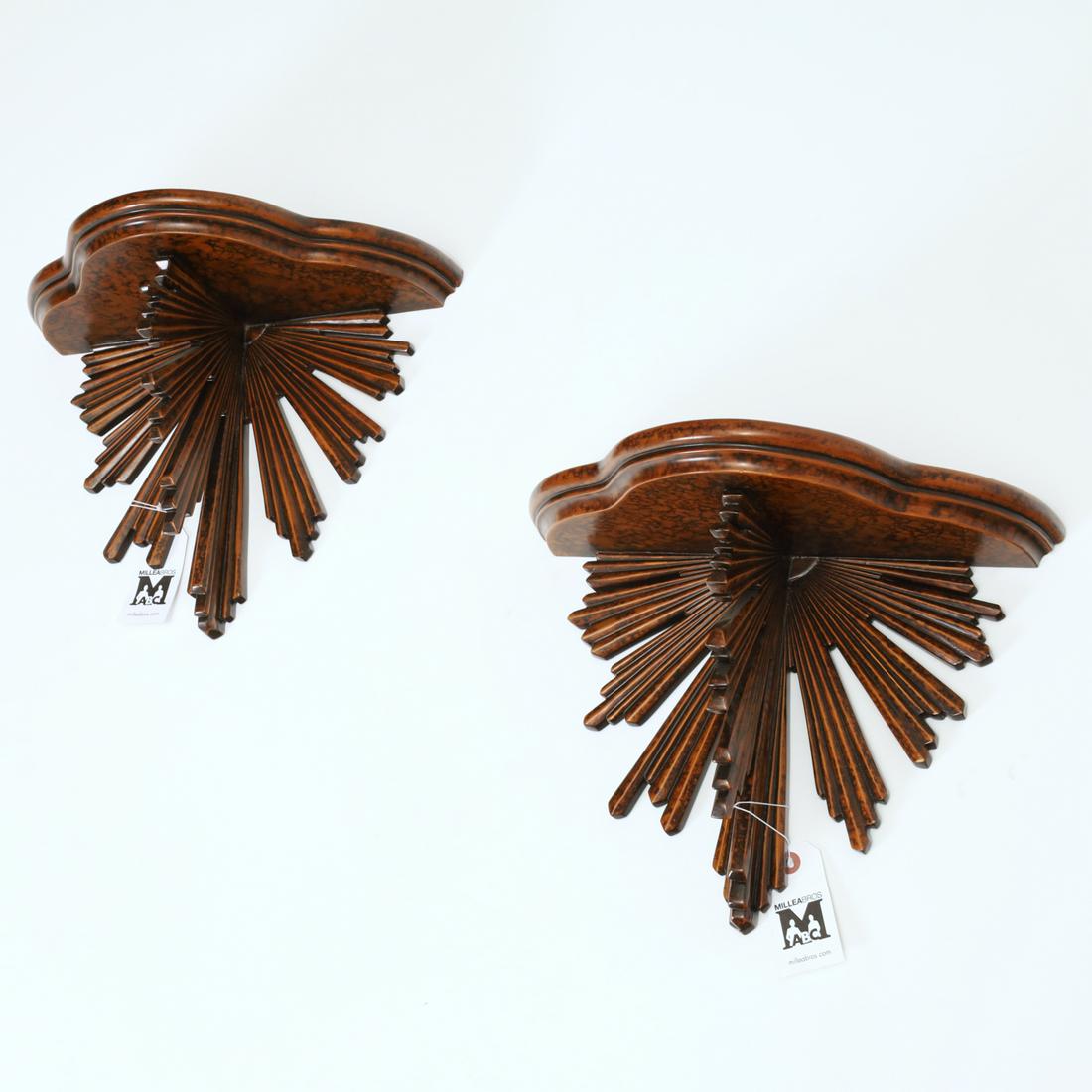 Nice pair sunburst wall brackets (1 of 5)