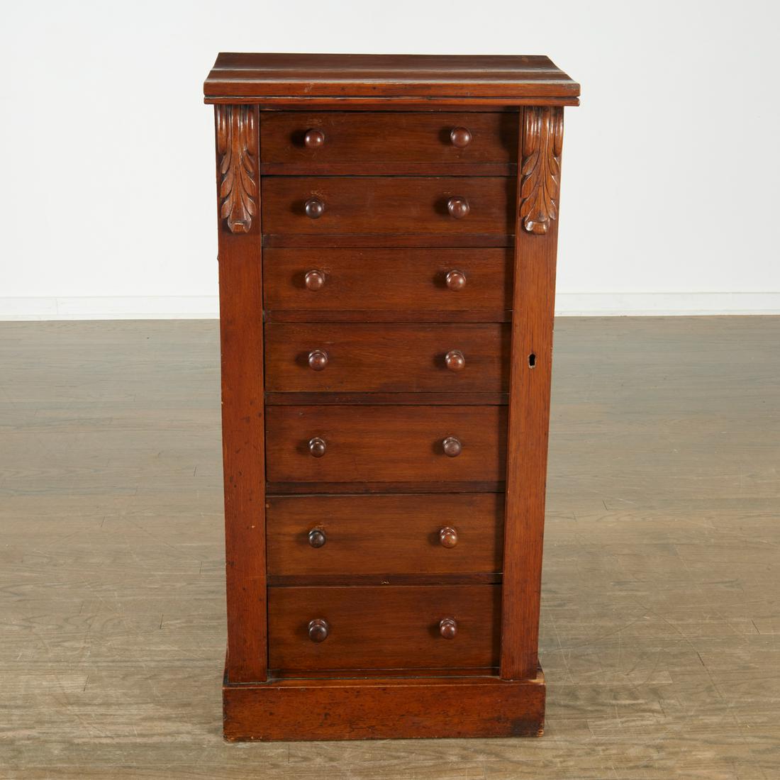 Victorian oak Wellington chest of drawers (1 of 7)