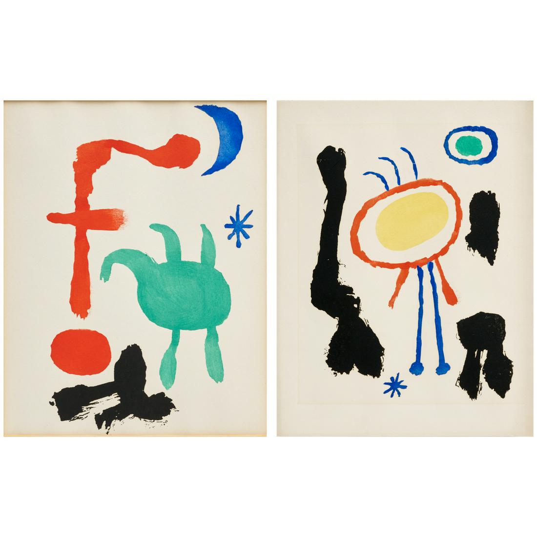 Joan Miro, pair "Femme et Oiseaux" prints (1 of 12)