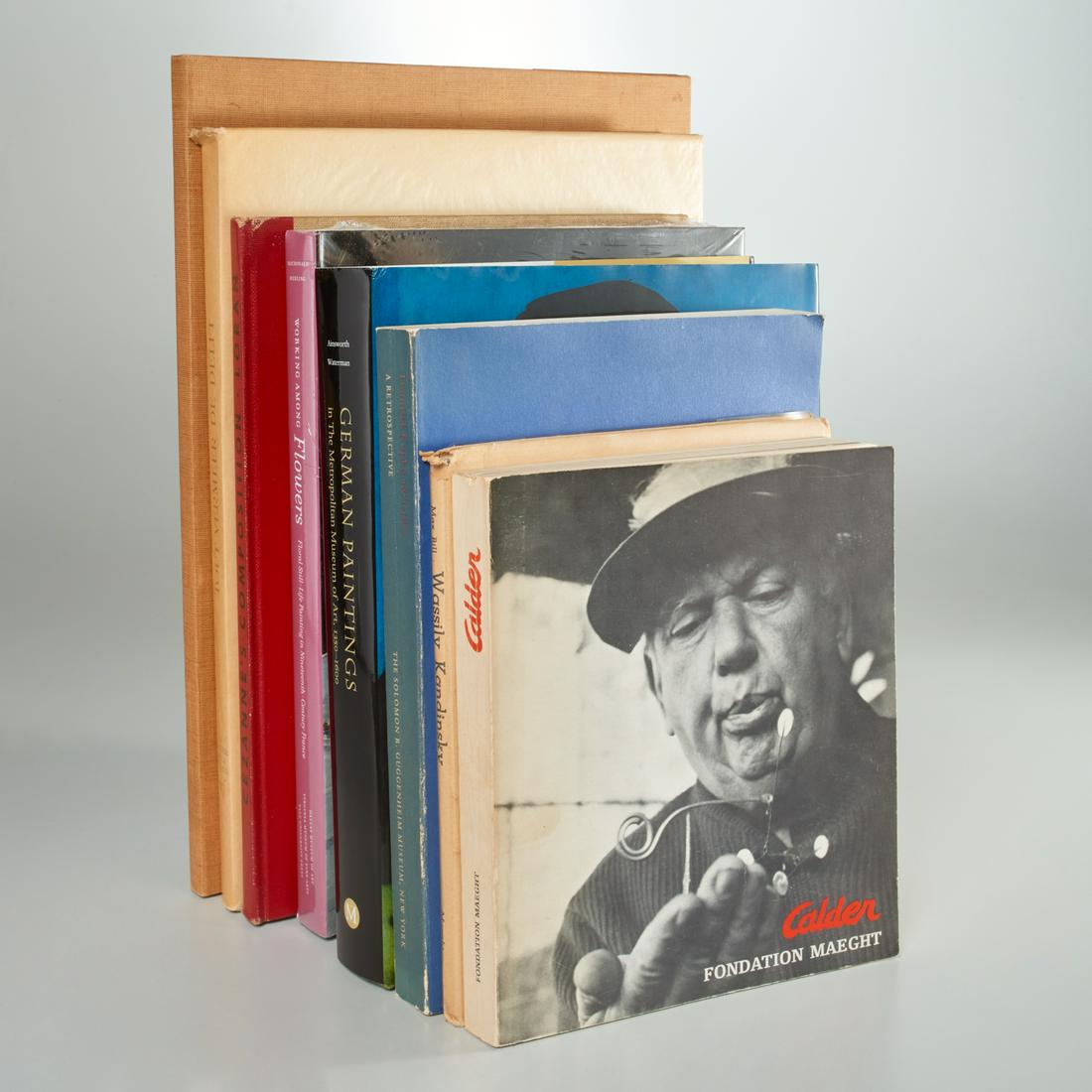 (8) Vols., Art and Artists: (8) Vols., Art and Artists, Includes: 1) Calder. Fondation Maeght, 1969, text in French; 2) Macx Bill: Wassily Kandinsky. Maeght, 1951, text in French, hardcover in printed acetate jacket; 3) Erle Lor