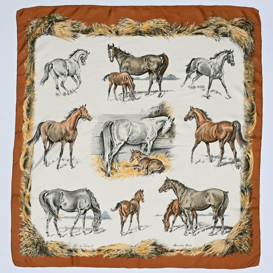 Hermes "Poulins" 90 cm silk scarf (1 of 4)