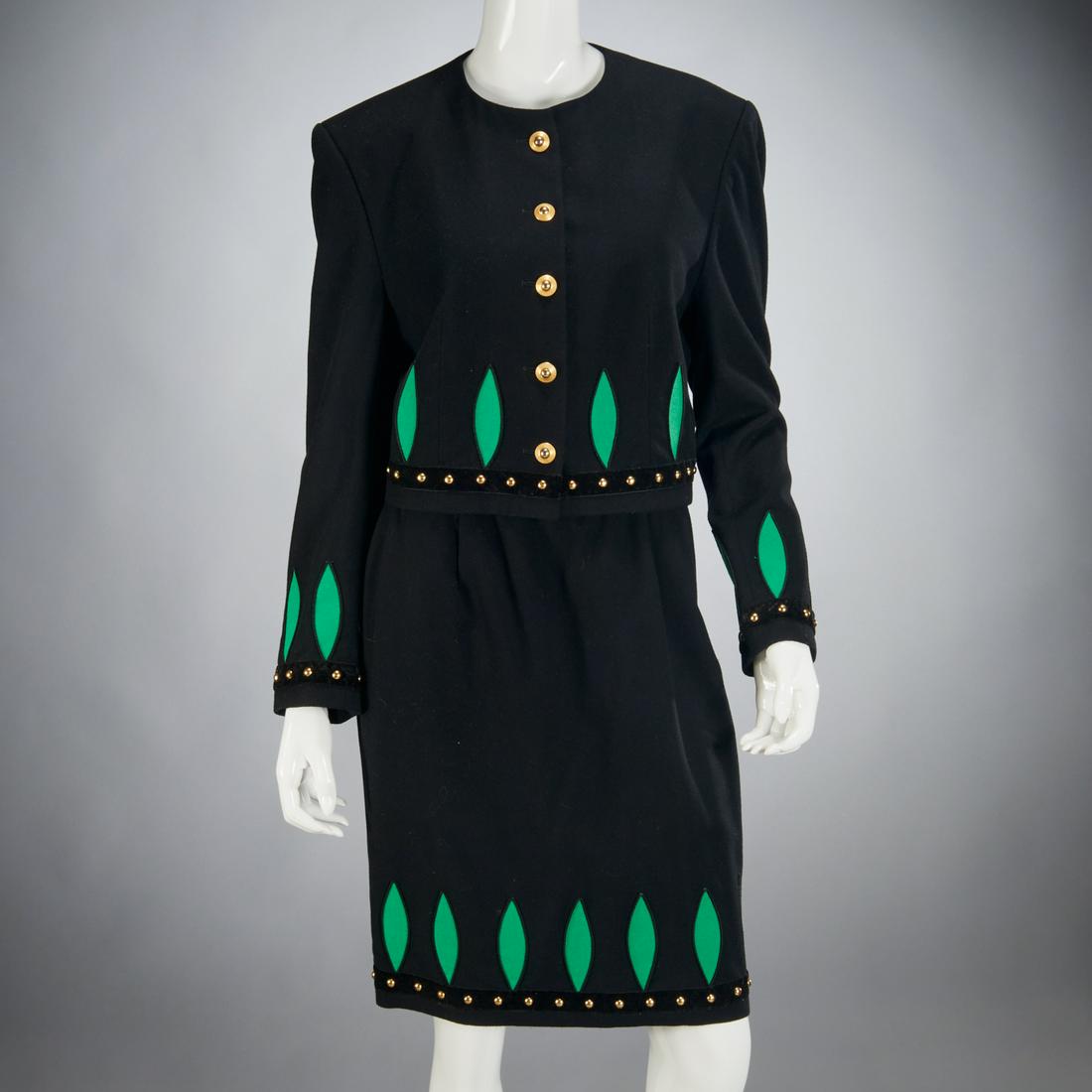 Louis Feraud appliqued skirt set (1 of 6)