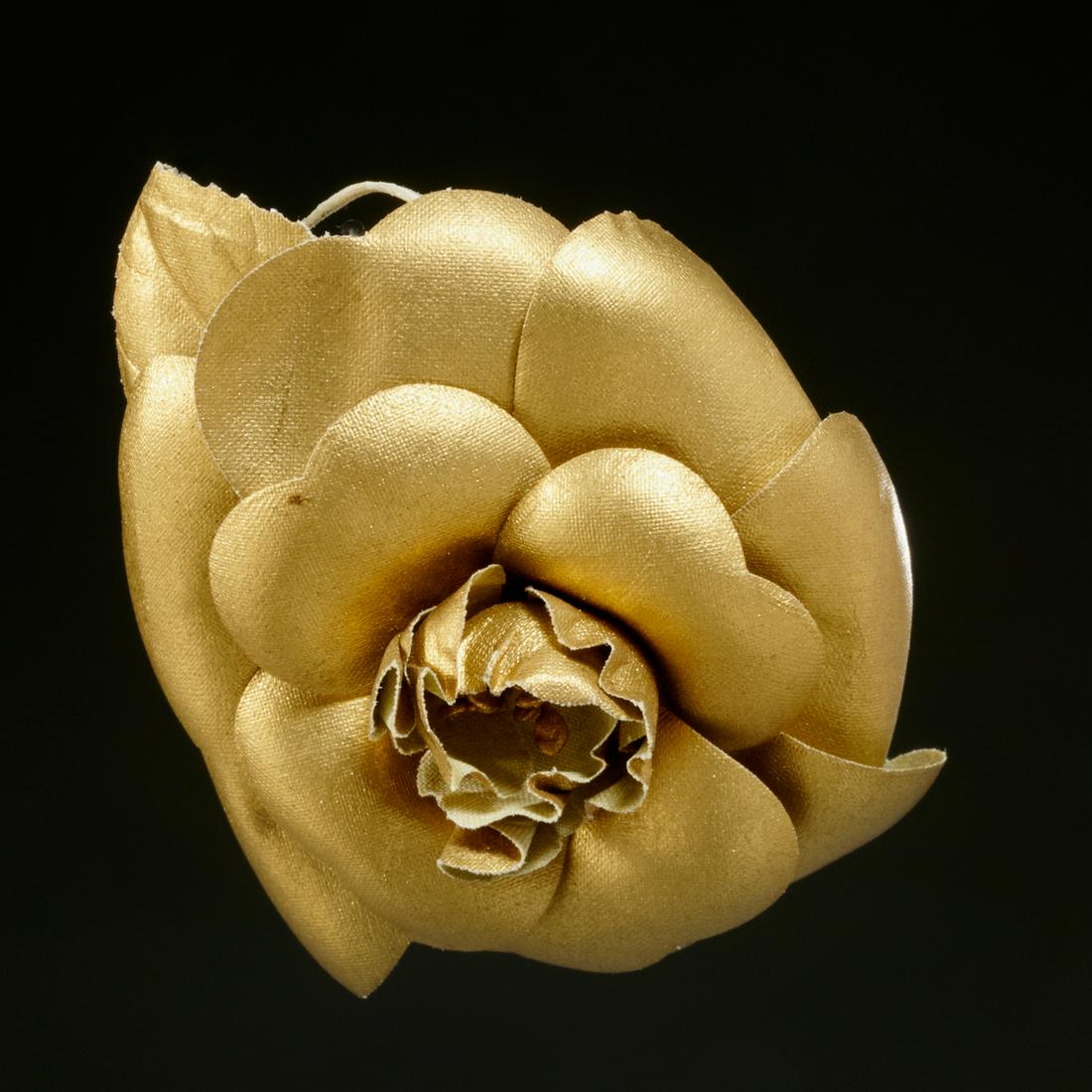 Chanel gold Camellia brooch (1 of 4)