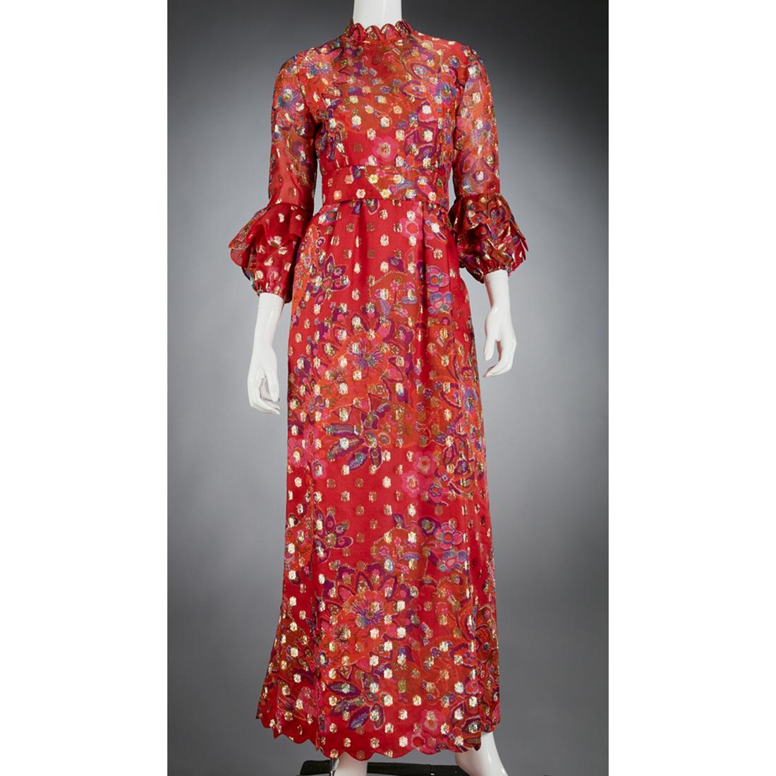 Tina Leser metallic chiffon evening dress (1 of 7)