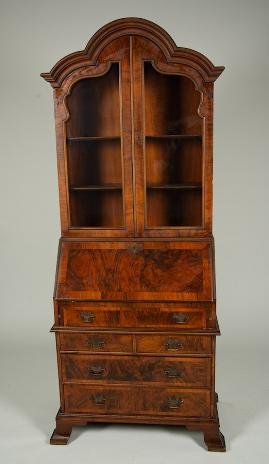 George II style secretary bookcase by John Stuart: George II style secretary bookcase by John Stuart, Circa 1930s, 78.5"h x 32"w x 17"d