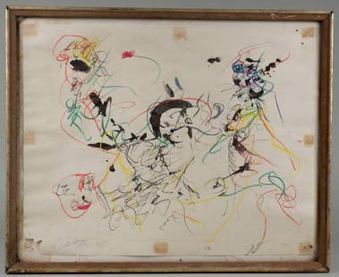 Mixed media work by Ger Lataster (Dutch, b. 1920): Mixed media work by Ger Lataster (Dutch, b. 1920), Untitled, 1965, 19" x 24" (sheet), framed Provenance: Graham Gallery, NY; Museum of Modern Art, NY