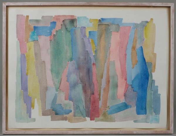 Watercolor painting by Robert Duran (1938-2005, A: Watercolor painting by Robert Duran (1938-2005, Amer.), "#1", 18" x 23.5" (sheet), framed Provenance: The Estate of Arnold Newman, NY; The Museum of Modern Art, NY; Donna Scheiner Gallery, NY