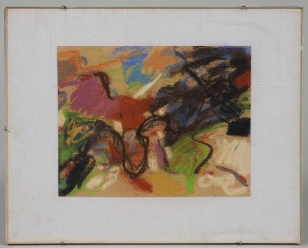 Pastel by James Harvey (1929-1965, Amer.): Pastel by James Harvey (1929-1965, Amer.), "Drawing", 1961, 5" x 6.5" (sheet), framed Provenance: Graham Gallery, NY