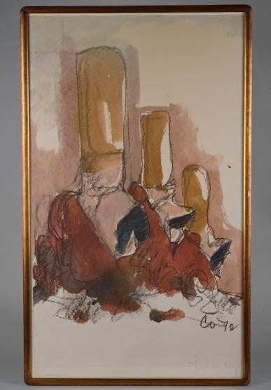 Pencil signed lithograph by Claes Oldenburg: Pencil signed lithograph by Claes Oldenburg, Circa 1972, edition 1/12, 38" x 22.5" (sight), framed