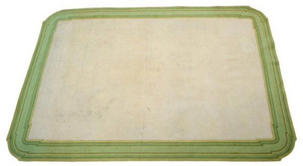 Modern Edward Fields carpet approx. 10' x 14'5": Modern Edward Fields carpet approx. 10' x 14'5", 20th century, ivory field with green border Provenance: Fawn Hill Farm, Morristown, NJ