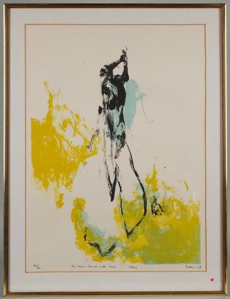 Signed lithograph by Cleve Gray (1918-2004, Ameri: Signed lithograph by Cleve Gray (1918-2004, American), Untitled, 1964, 27.5" x 20" (sight), framed Provenance: The Caral Gimbel-Lebworth Collection, NY