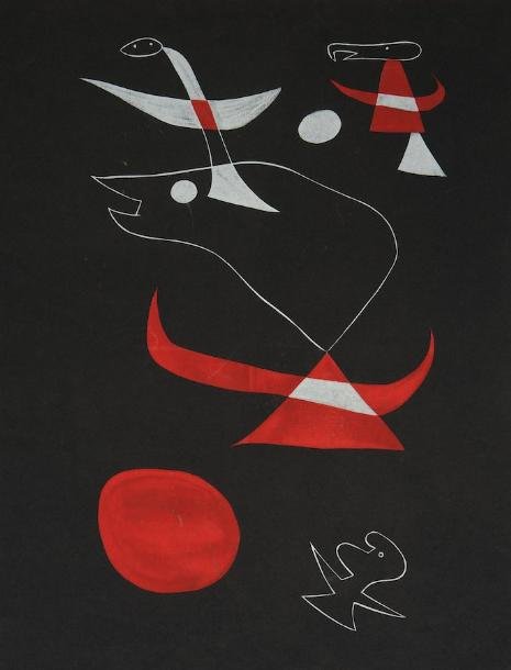 Screenprint attrib. to Joan Miro (1893-1983, Span: Screenprint attrib. to Joan Miro (1893-1983, Spanish), Untitled, unsigned, 20" x 26" (sheet), unframed Provenance: The Estate of Evelyn Metzger, NY