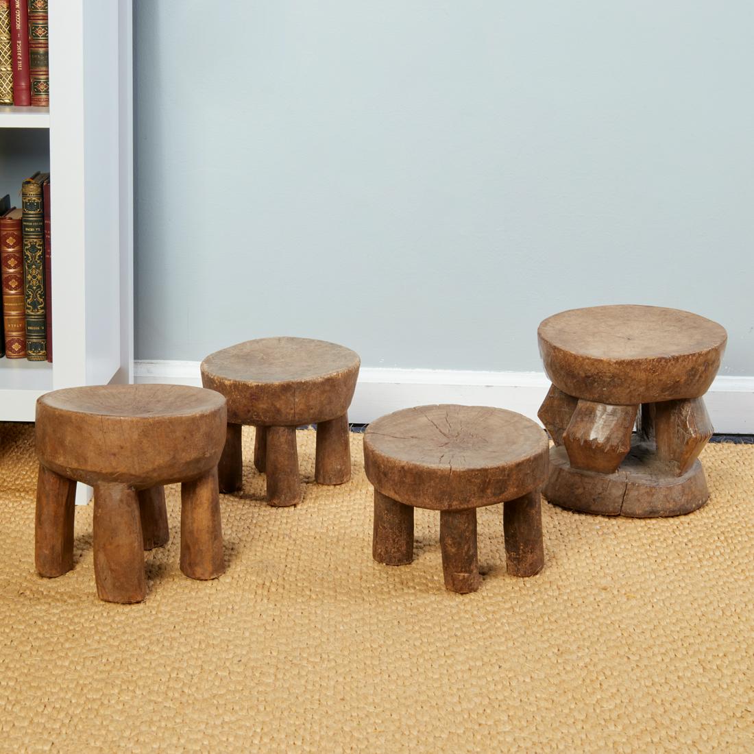 Senufo Peoples, (4) small wood stools (1 of 5)