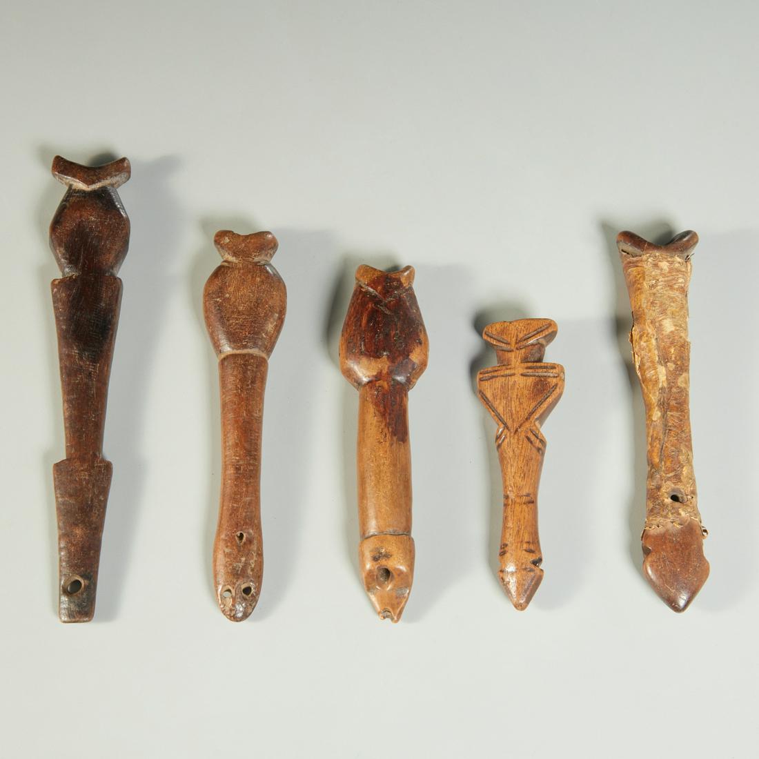 Mossi Peoples, (5) wood whistles (1 of 5)