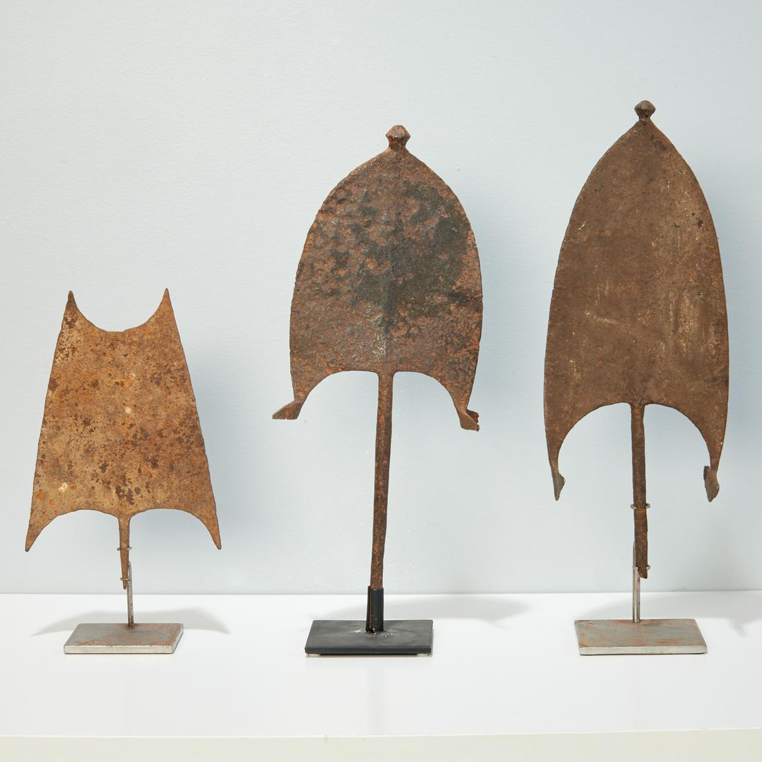 Bangala Peoples, (3) iron currencies, exhibited (1 of 5)