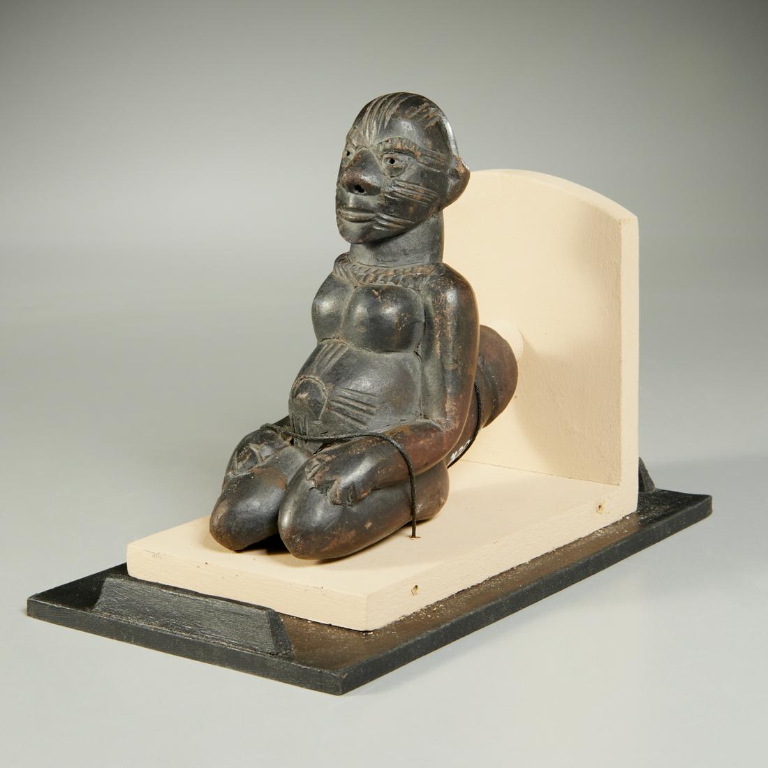 African fertility figural pipe bowl, ex-museum (1 of 6)