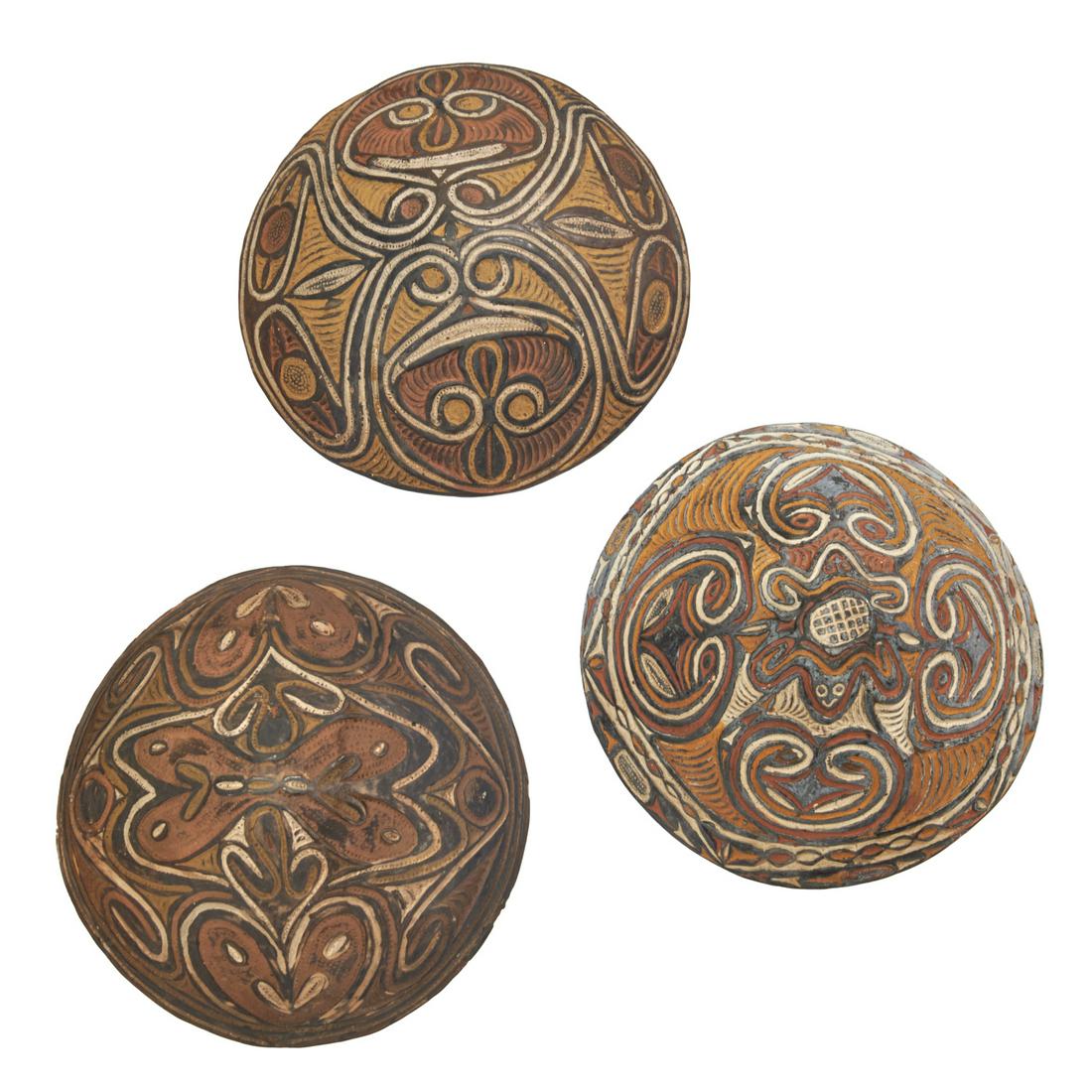 Sawos Peoples, (3) polychromed clay bowls (1 of 8)