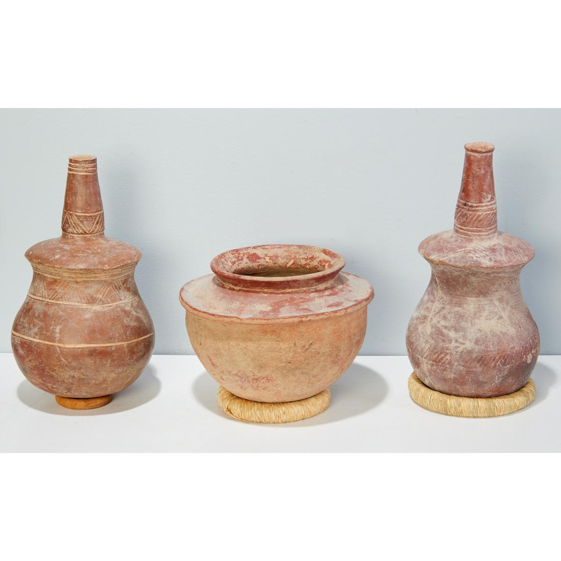 Djenne Culture, (3) terracotta vessels (1 of 6)