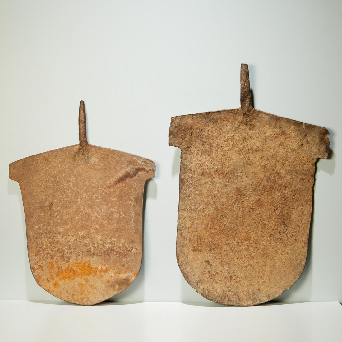 Afo Peoples, (2) large iron hoe currencies (1 of 6)