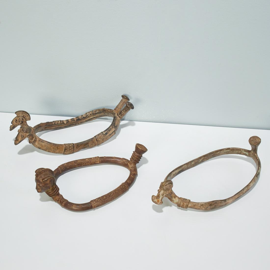 Lobi/Gan Peoples, (3) bronze anklets (1 of 4)