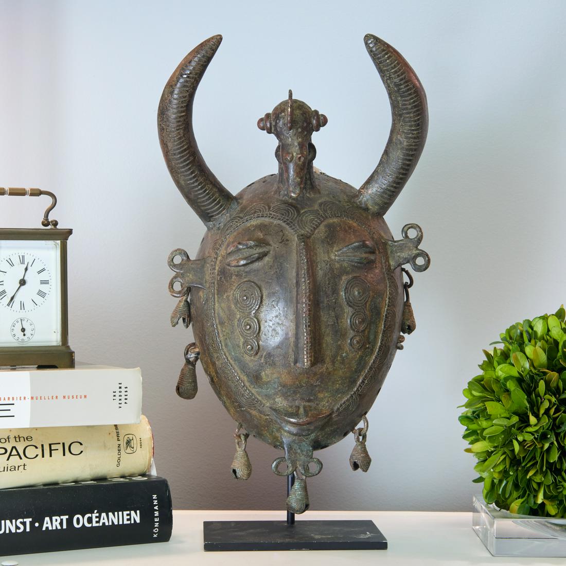 Baule or Gan Peoples, rare bronze mask (1 of 6)