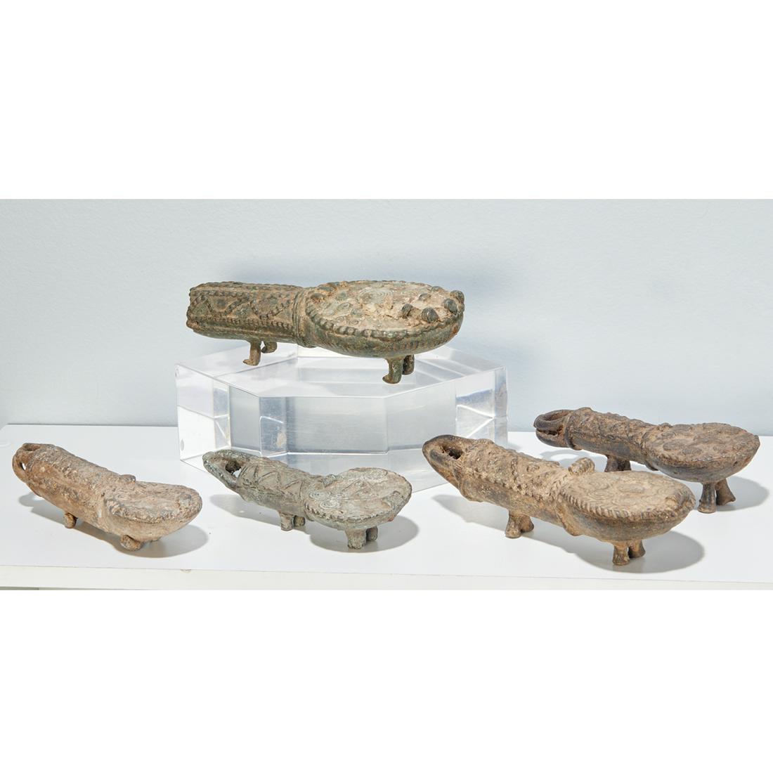 Ibo Peoples, (5) rare bronze Ofo ritual objects (1 of 5)