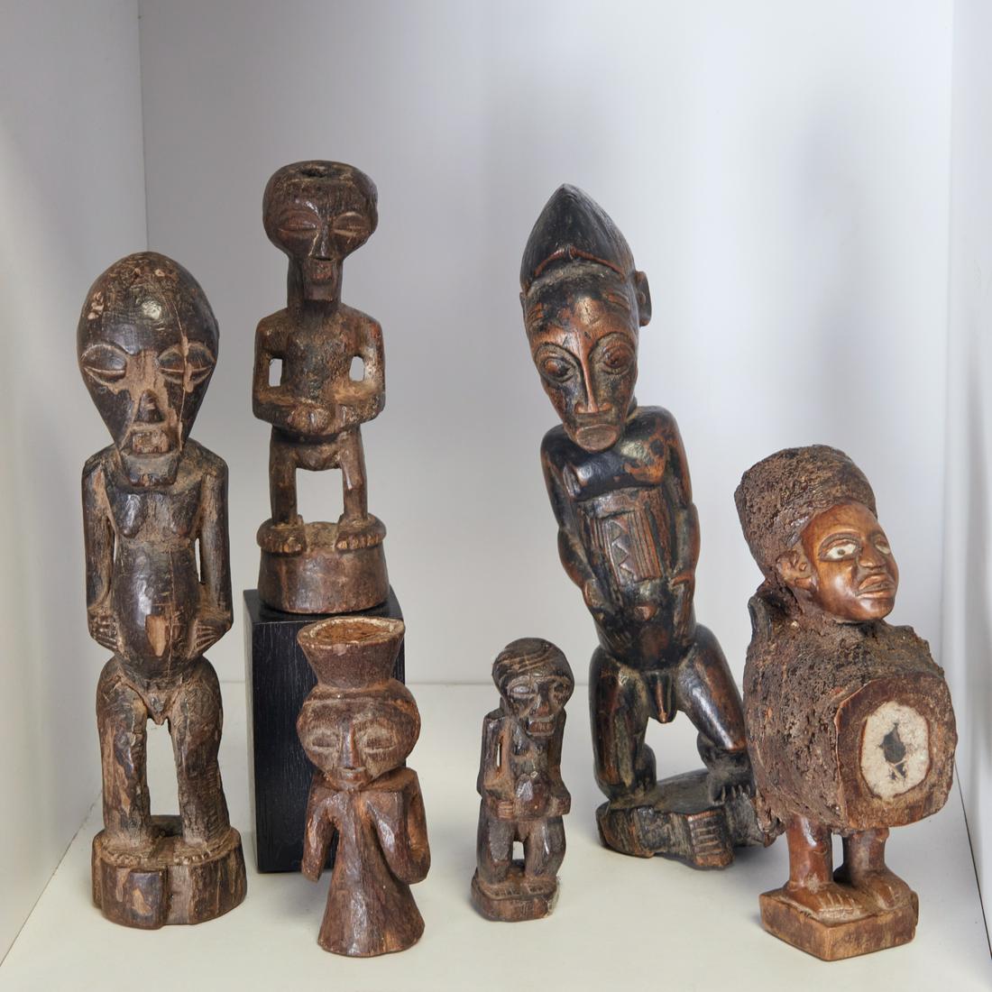 African Peoples, (6) figural wood carvings (1 of 6)