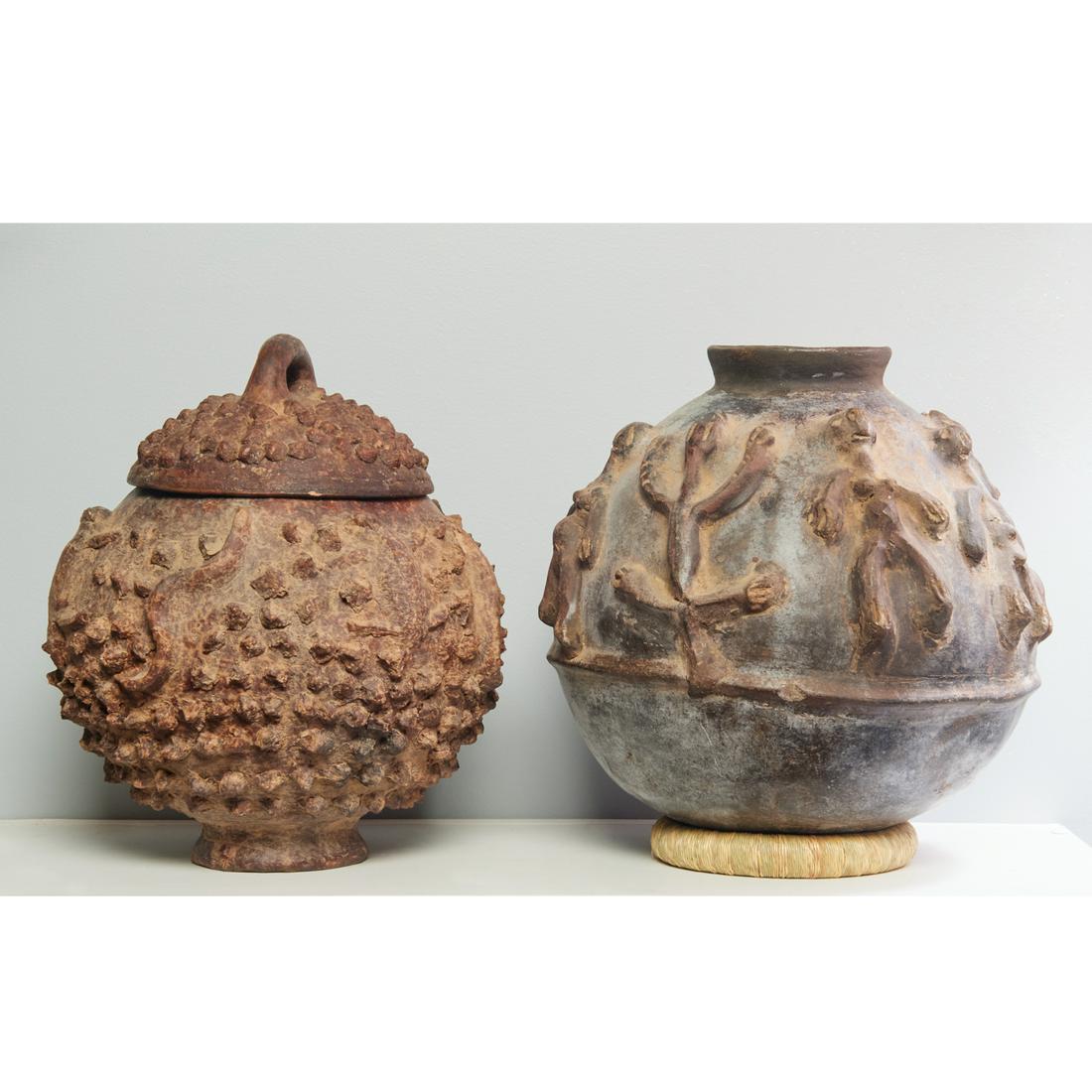 Lobi Peoples, (2) terracotta vessels (1 of 7)